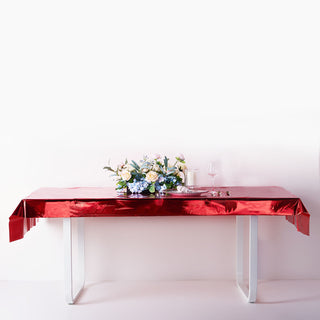 Make a Statement with the Red Metallic Foil Tablecloth Make a Statement with the Red Metallic Foil Tablecloth