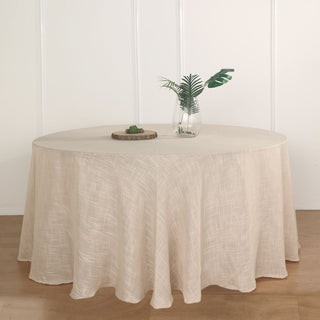 Beige Seamless Round Tablecloth for Elegant Event Décor