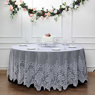 Premium Lace White Round Seamless Tablecloth Premium Lace White Round Seamless Tablecloth