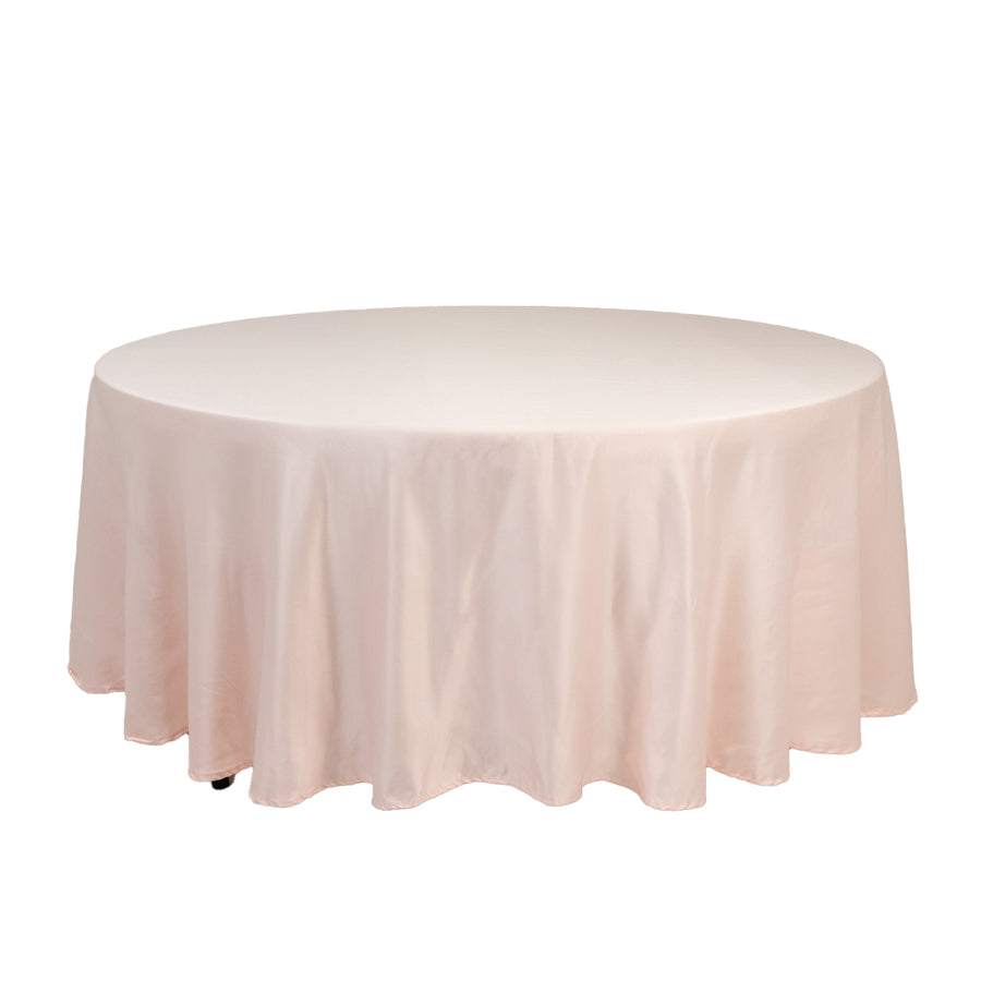 Lamour Satin 108" Round Tablecloth Blush - Durable & Silk-Like Table Cover