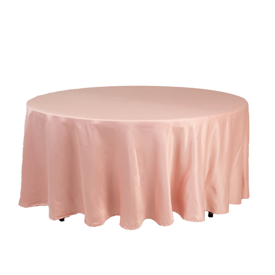 Lamour Satin 108" Round Tablecloth Dusty Rose - Durable & Silk-Like Table Cover