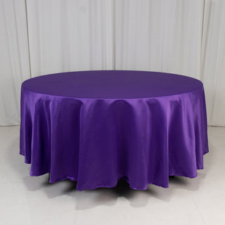 <strong>Effortless Elegance with the Purple Lamour Satin Round Tablecloth</strong> <strong>Effortless Elegance with the Purple Lamour Satin Round Tablecloth</strong>