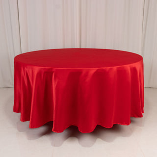 <strong>Effortless Elegance with the Red Lamour Satin Round Tablecloth</strong> <strong>Effortless Elegance with the Red Lamour Satin Round Tablecloth</strong>