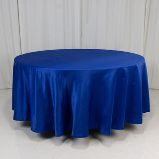 <strong>Effortless Elegance with the Royal Blue Lamour Satin Round Tablecloth</strong> <strong>Effortless Elegance with the Royal Blue Lamour Satin Round Tablecloth</strong>