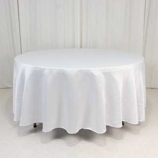 <strong>Effortless Elegance with the White Lamour Satin Round Tablecloth</strong> <strong>Effortless Elegance with the White Lamour Satin Round Tablecloth</strong>
