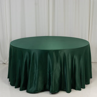 <strong>Seamless Hunter Emerald Green Lamour Satin Round Tablecloth 120”</strong> <strong>Seamless Hunter Emerald Green Lamour Satin Round Tablecloth 120”</strong>