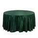 120 Hunter Emerald Green Seamless Lamour Satin Round Tablecloth for 5 Foot Table With Floor-Length