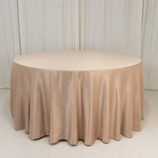 <strong>Seamless Nude Lamour Satin Round Tablecloth 120”</strong> <strong>Seamless Nude Lamour Satin Round Tablecloth 120”</strong>
