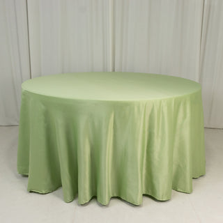 <strong>Seamless Sage Green Lamour Satin Round Tablecloth 120”</strong> <strong>Seamless Sage Green Lamour Satin Round Tablecloth 120”</strong>