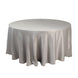 120inch Silver Seamless Lamour Satin Round Tablecloth for 5 Foot Table With Floor-Length