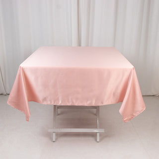 <strong>Exquisite Dusty Rose Lamour Satin Tablecloth - 54"</strong> <strong>Exquisite Dusty Rose Lamour Satin Tablecloth - 54"</strong>