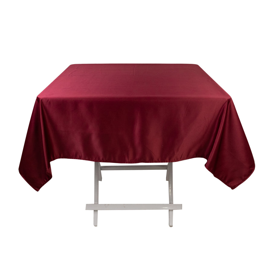 Burgundy Seamless Lamour Satin Square Tablecloth - 54inch