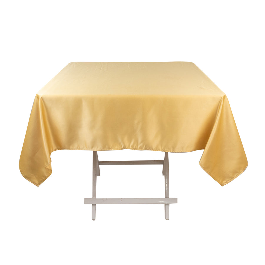 54inch Champagne Lamour Satin Square Tablecloth