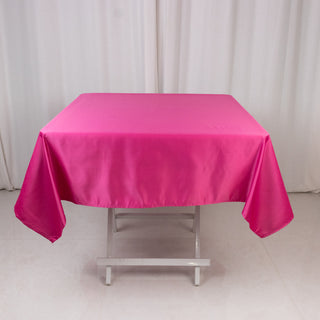 <strong>Exquisite Fuchsia Lamour Satin Tablecloth - 54"</strong> <strong>Exquisite Fuchsia Lamour Satin Tablecloth - 54"</strong>