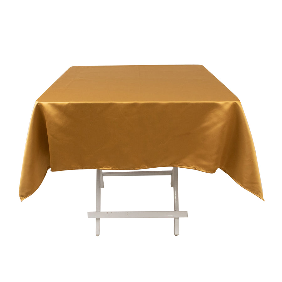 54inch Gold Seamless Lamour Satin Square Tablecloth