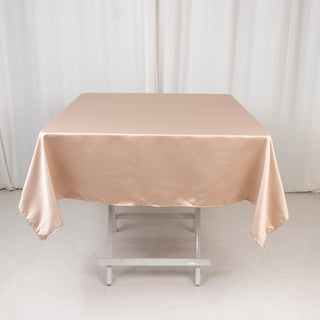 <strong>Exquisite Nude Lamour Satin Tablecloth - 54"</strong> <strong>Exquisite Nude Lamour Satin Tablecloth - 54"</strong>