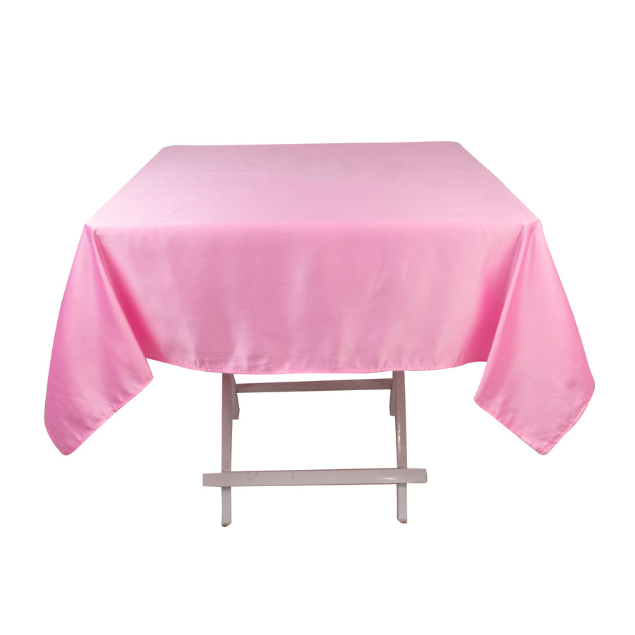 Pink Seamless Lamour Satin Square Tablecloth - 54inch