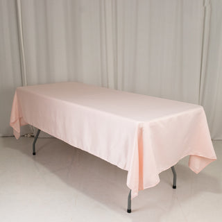 <strong>Sophisticated Blush Lamour Satin Rectangular Tablecloth</strong> <strong>Sophisticated Blush Lamour Satin Rectangular Tablecloth</strong>
