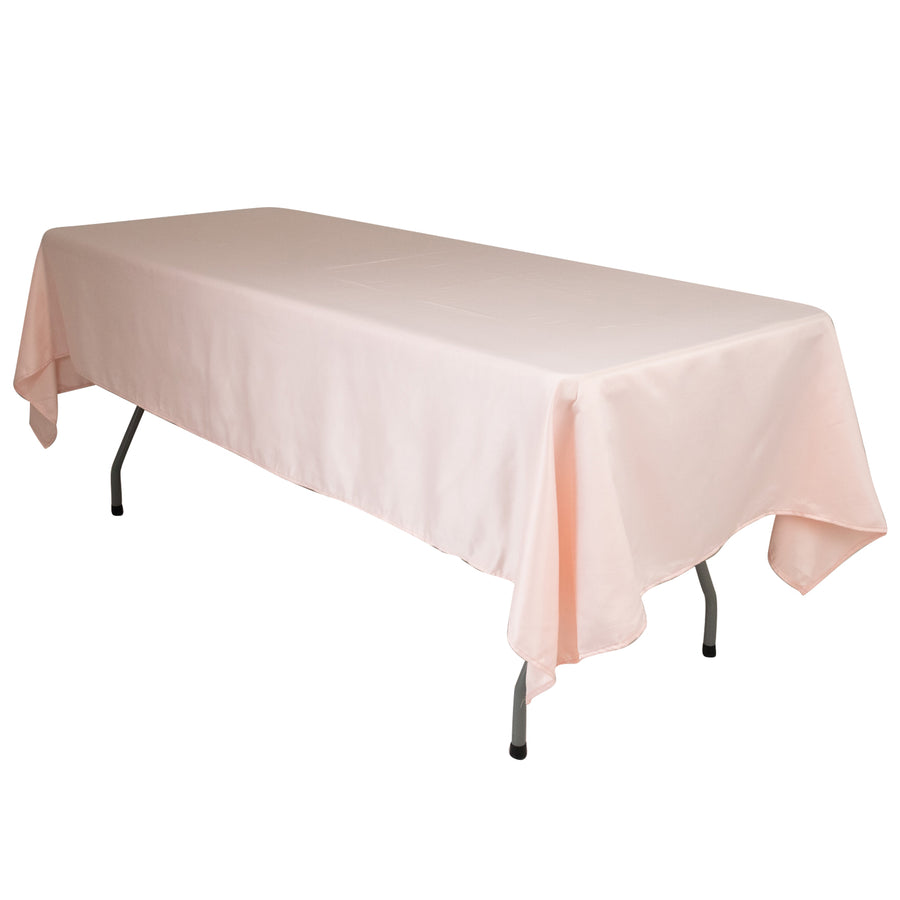 60"x102" Blush Lamour Satin Rectangle Tablecloth