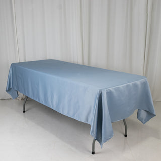<strong>Sophisticated Dusty Blue Lamour Satin Rectangular Tablecloth</strong> <strong>Sophisticated Dusty Blue Lamour Satin Rectangular Tablecloth</strong>