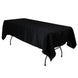 60"x102" Black Lamour Satin Rectangle Tablecloth