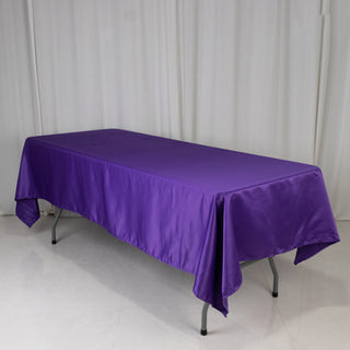 <strong>Sophisticated Purple Lamour Satin Rectangular Tablecloth</strong> <strong>Sophisticated Purple Lamour Satin Rectangular Tablecloth</strong>