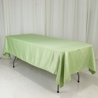<strong>Sophisticated Sage Green Lamour Satin Rectangular Tablecloth</strong> <strong>Sophisticated Sage Green Lamour Satin Rectangular Tablecloth</strong>