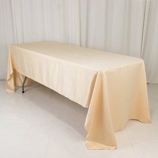 <strong>Beige Lamour Satin Rectangle Tablecloth</strong> <strong>Beige Lamour Satin Rectangle Tablecloth</strong>