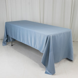 <strong>Dusty Blue Lamour Satin Rectangle Tablecloth</strong> <strong>Dusty Blue Lamour Satin Rectangle Tablecloth</strong>