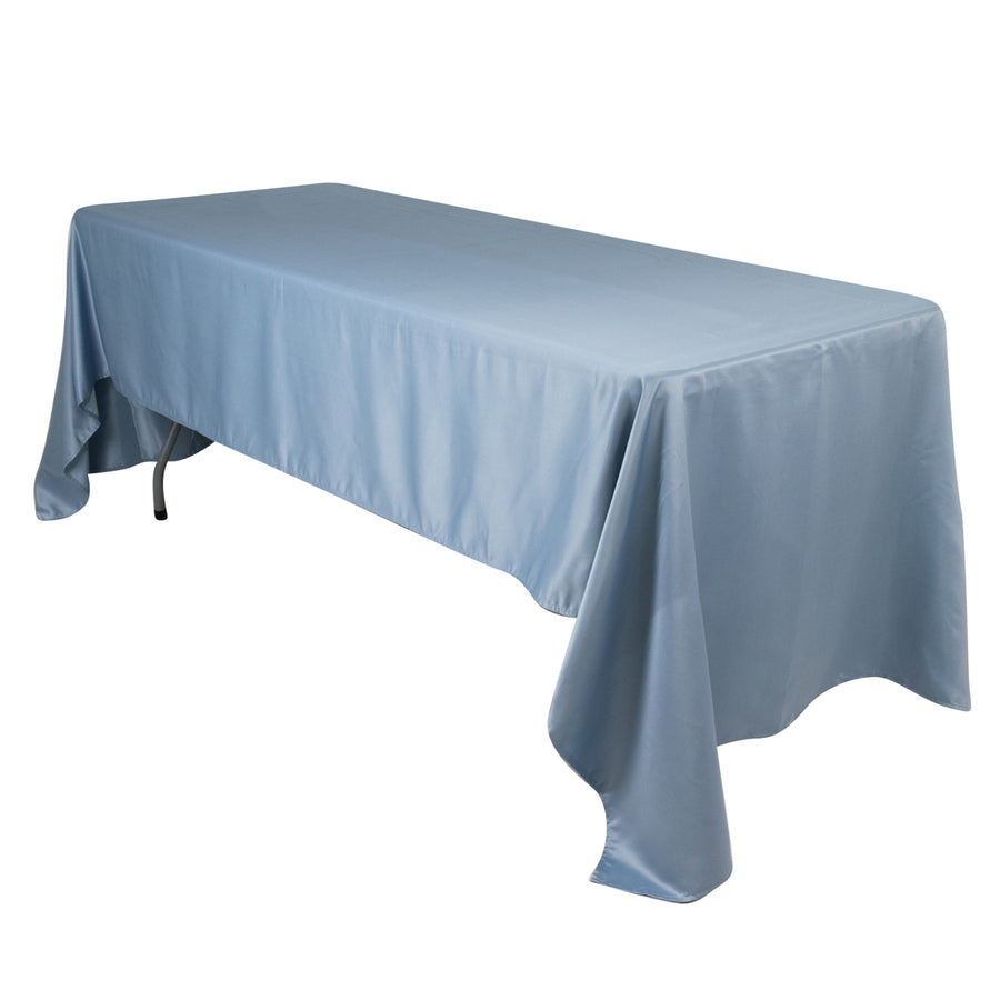 Lamour Satin 60"x126" Rectangle Tablecloth Dusty Blue - Soft & Silk-Like Table Cover