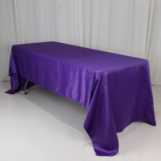 <strong>Purple Lamour Satin Rectangle Tablecloth</strong> <strong>Purple Lamour Satin Rectangle Tablecloth</strong>