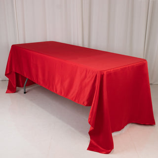 <strong>Red Lamour Satin Rectangle Tablecloth</strong> <strong>Red Lamour Satin Rectangle Tablecloth</strong>