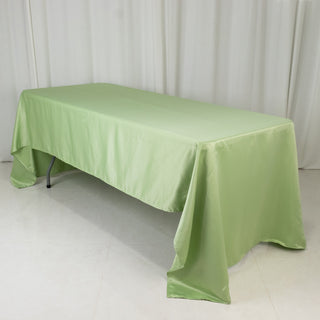 <strong>Sage Green Lamour Satin Rectangle Tablecloth</strong> <strong>Sage Green Lamour Satin Rectangle Tablecloth</strong>