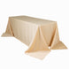 90x132inch beige Seamless Lamour Satin Rectangle Tablecloth for 6 Foot Table