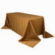 90x132inch gold Seamless Lamour Satin Rectangle Tablecloth for 6 Foot Table