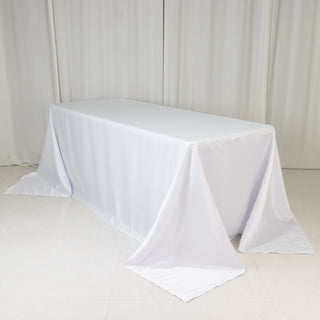 <strong>Luxurious White Lamour Satin Rectangle Tablecloth</strong> <strong>Luxurious White Lamour Satin Rectangle Tablecloth</strong>