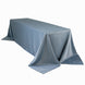 Dusty Blue Seamless Lamour Satin Rectangle Tablecloth - 90x156inch for 8 Foot Table