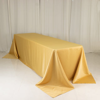 <strong>Luxurious Champagne Lamour Satin Rectangle Tablecloth 90"x156"</strong> <strong>Luxurious Champagne Lamour Satin Rectangle Tablecloth 90"x156"</strong>