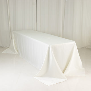 <strong>Luxurious Ivory Lamour Satin Rectangle Tablecloth 90"x156"</strong> <strong>Luxurious Ivory Lamour Satin Rectangle Tablecloth 90"x156"</strong>