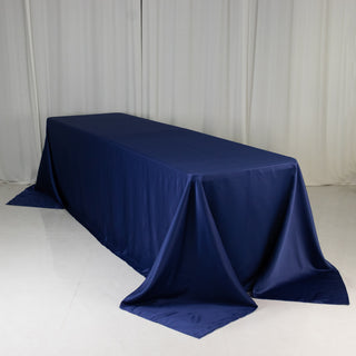 <strong>Luxurious Navy Blue Lamour Satin Rectangle Tablecloth 90"x156"</strong> <strong>Luxurious Navy Blue Lamour Satin Rectangle Tablecloth 90"x156"</strong>