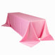 90x156inch Pink Seamless Lamour Satin Rectangle Tablecloth for 8 Foot Table