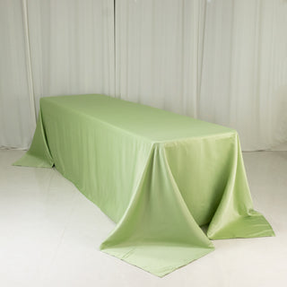 <strong>Luxurious Sage Green Lamour Satin Rectangle Tablecloth 90"x156"</strong> <strong>Luxurious Sage Green Lamour Satin Rectangle Tablecloth 90"x156"</strong>