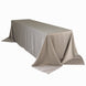 90x156inch Silver Seamless Lamour Satin Rectangle Tablecloth for 8 Foot Table