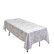 Polyester 60x102inch Rectangle Tablecloth White - Lavender Lilac French Toile Pattern for Elegant