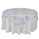 Polyester 70x70inch Table Overlay White - Lavender Lilac French Toile Pattern for Stylish Events