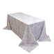 Polyester 90x132inch Rectangle Tablecloth White - Seamless Lavender Lilac French Toile