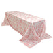 Polyester 90\"x156\" Rectangle Tablecloth White - Seamless Pink French Toile Pattern