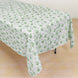 Dusty Sage Green Floral Polyester Rectangular Tablecloth - 60x102inch