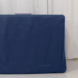 <strong>Sleek & Wrinkle-Free Navy Blue Fitted Rectangle Tablecloth</strong> <strong>Sleek & Wrinkle-Free Navy Blue Fitted Rectangle Tablecloth</strong>