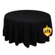 Black Seamless Polyester Round Tablecloth 120inch Inherently Flame Retardant Table Cover